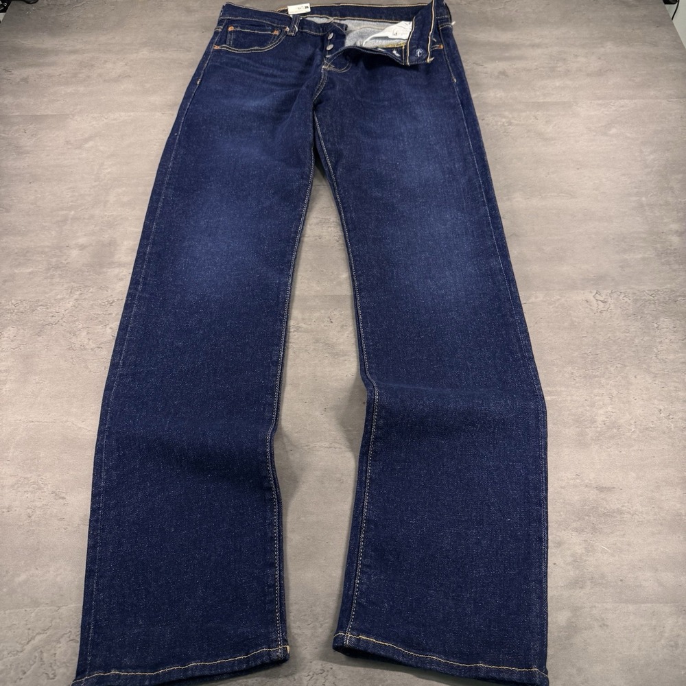 Levis Jeans Mens 33x34 Blue Denim Buttonfly 501 XX Dark Wash Straight Leg Cowboy